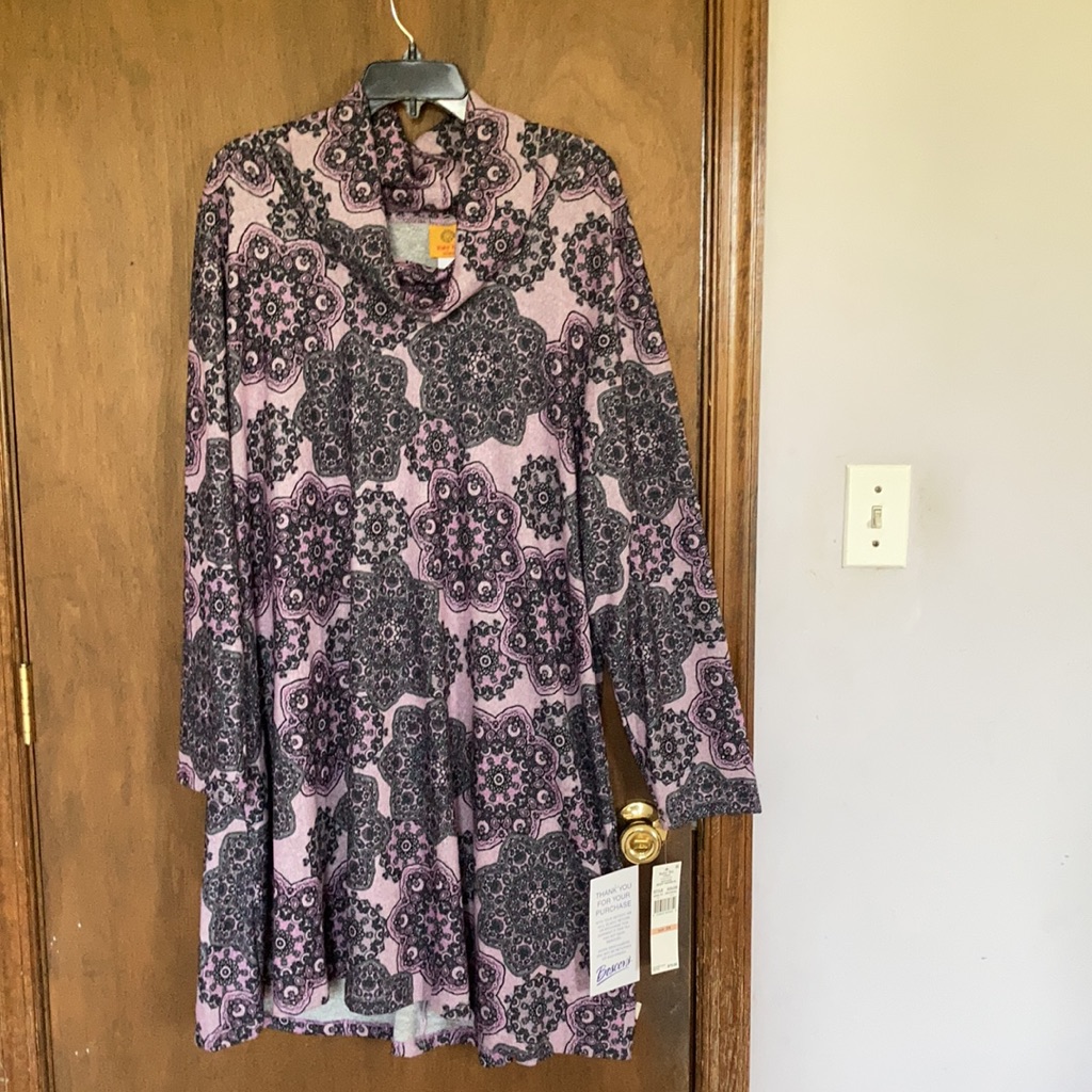 Ruby Rd Dress Paisley Print Abstract Boho Pullover Casual Office 2x